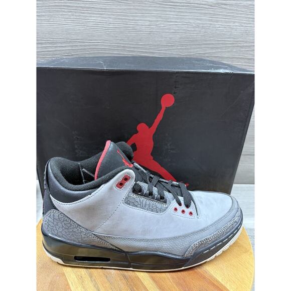Nike Air Jordan 3 Retro Stealth Men’s Size 10 136064-003 Grey Black Red OG